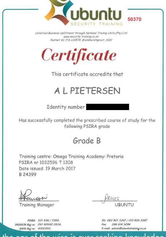 Psira Grade B redacted ID